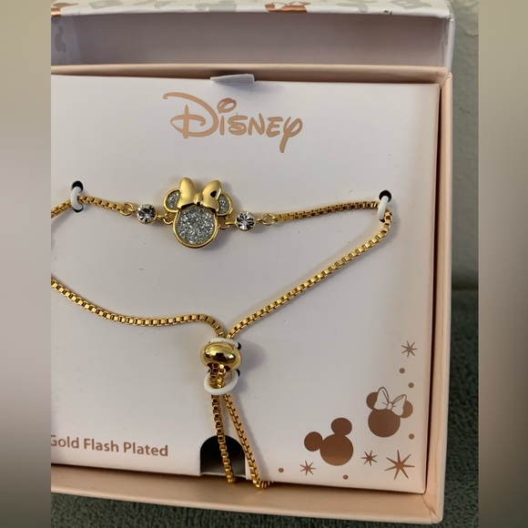Disney's Minnie Gold Flash-Plated bracelet - New - Picture 1 of 4